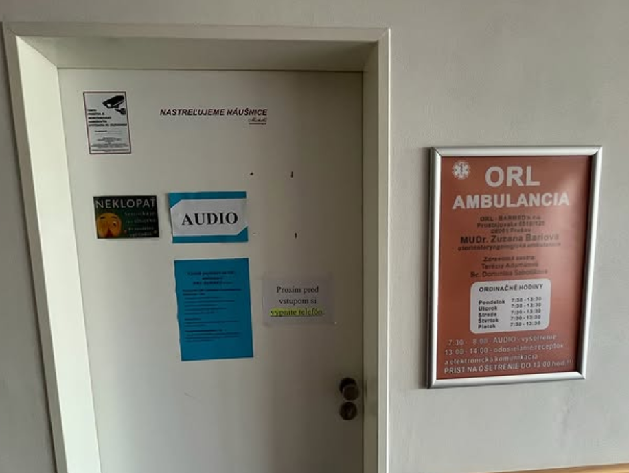 Vstup do ORL ambulancie BARMED v Lipanoch